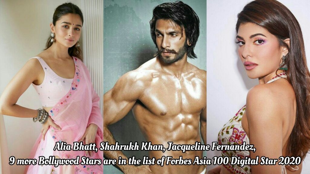 Alia Bhatt, Shahrukh Khan, Jacqueline Fernandez, 9 more Bollywood Stars are in the list of Forbes Asia 100 Digital Star 2020